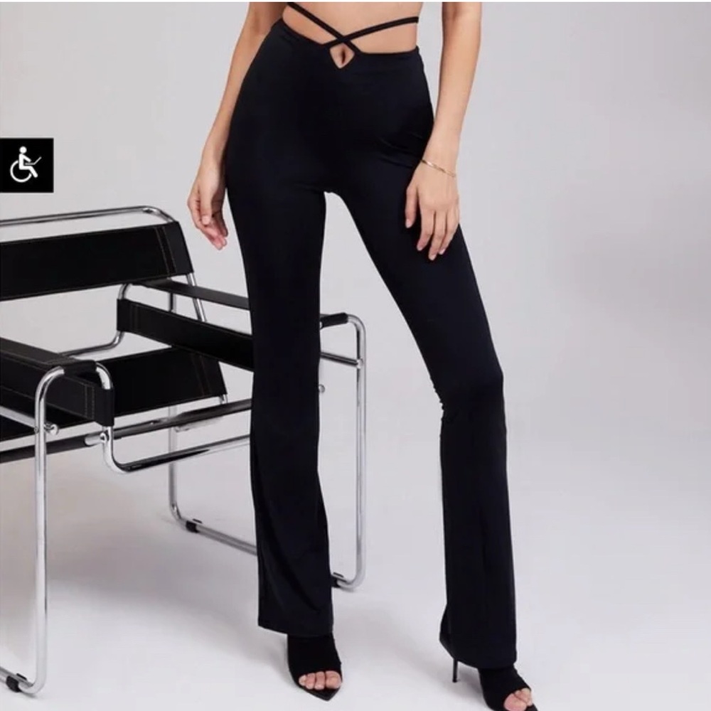 House of CB- Mistress rocks black cutout jersey trousers